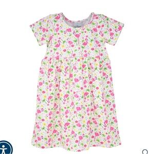 - Flap Happy Kids Dress - Pink and Green Flamingo Print
